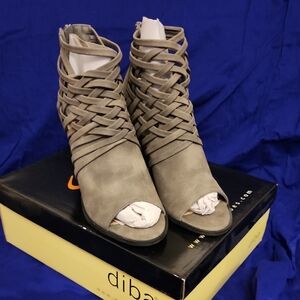 Diba Women's Gray Peep-Toe Booties